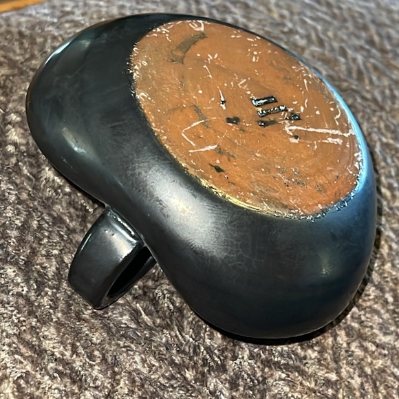 signed vintage Art Pottery Studio Redware Chamber Stick Bedside Candle Holder - Picture 8 of 17